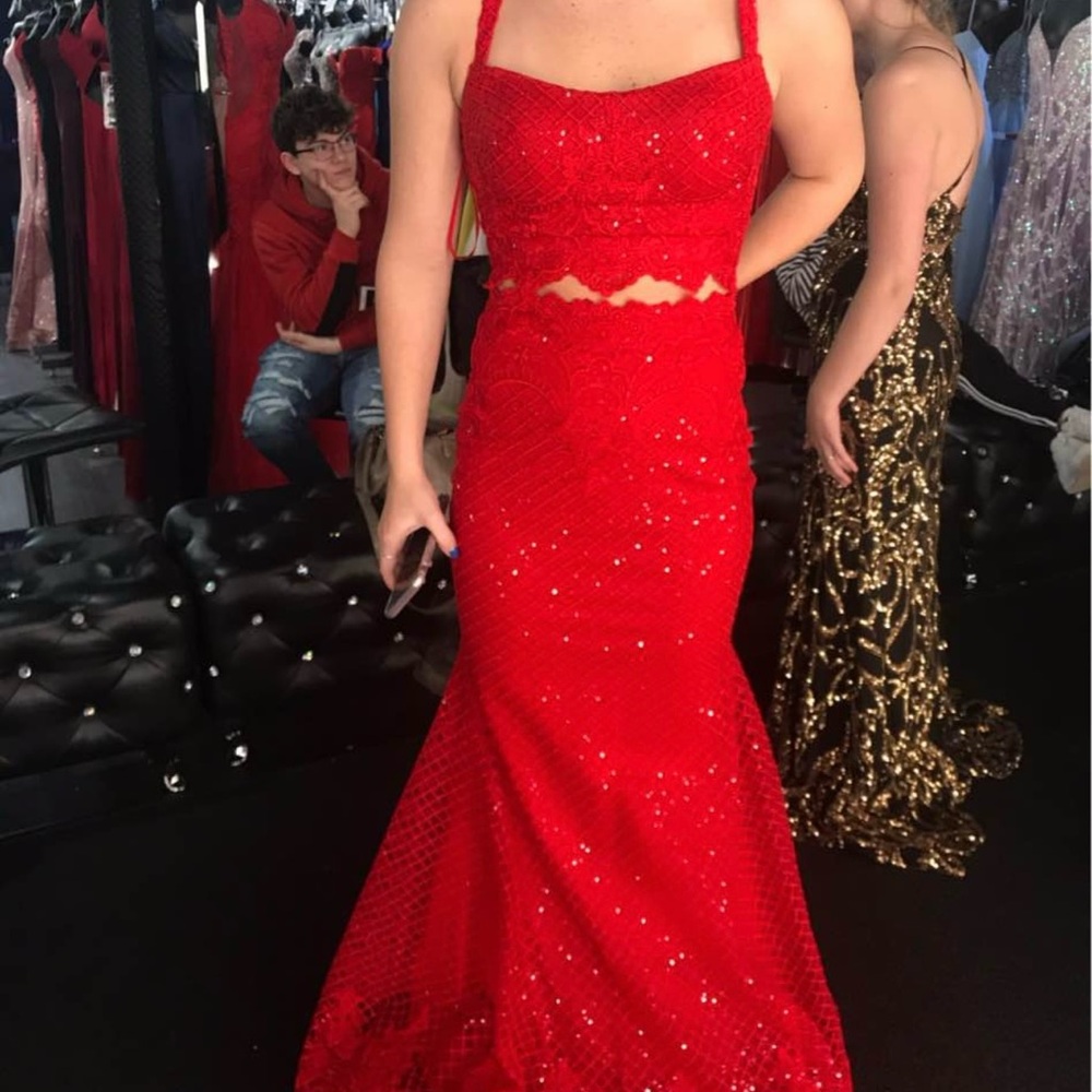 Elegant Red Evening Gown